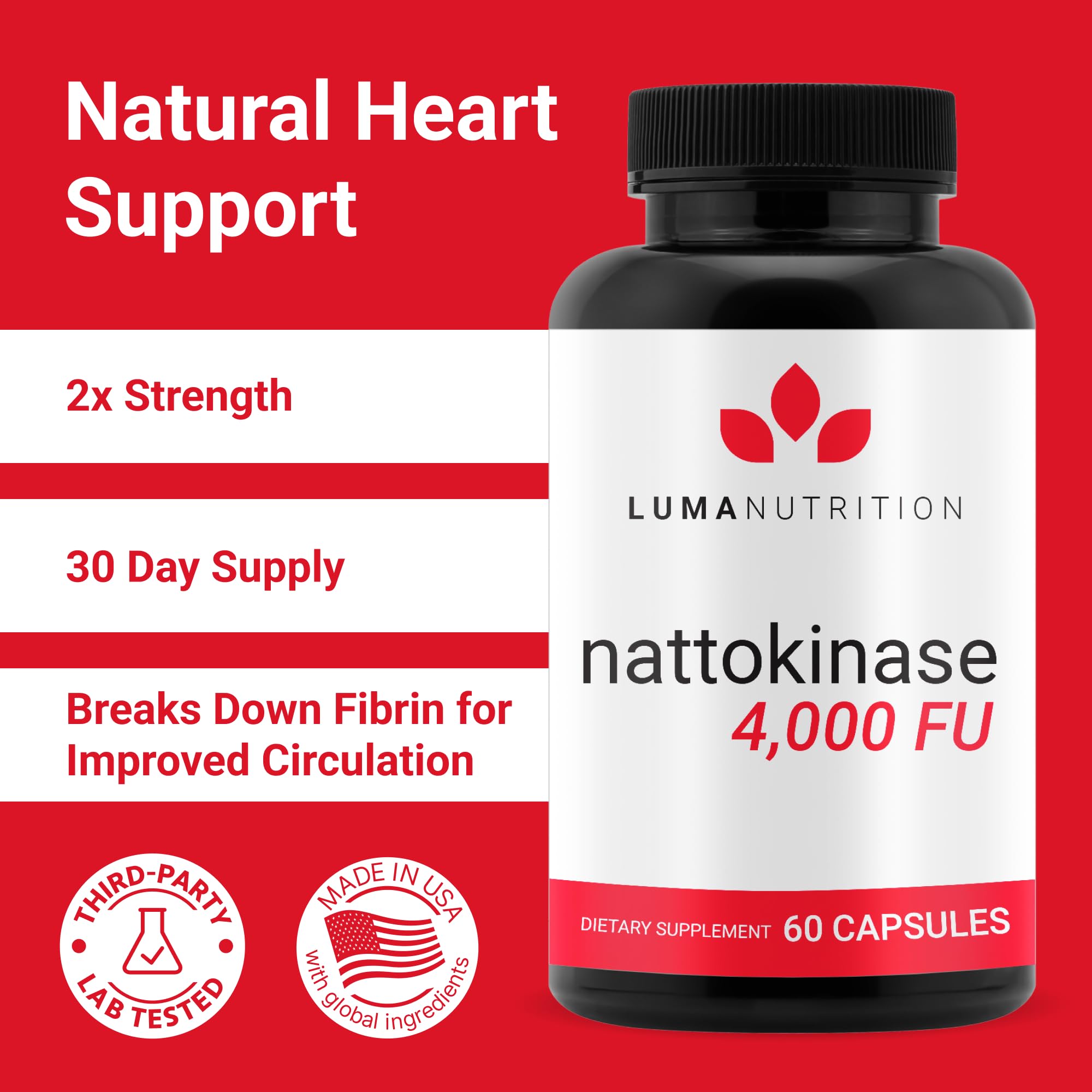 Close-up of nattokinase capsules in bottle