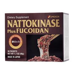 Bottle of Nattokinase Plus Fucoidan dietary supplement