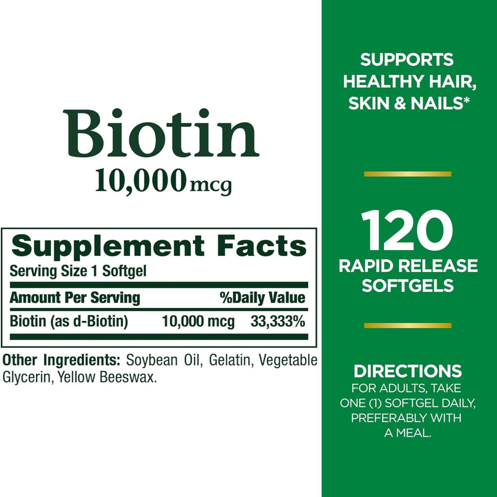 Hair, skin, and nails benefit from Biotin