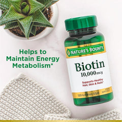 Label of Nature's Bounty Biotin 10000 mcg