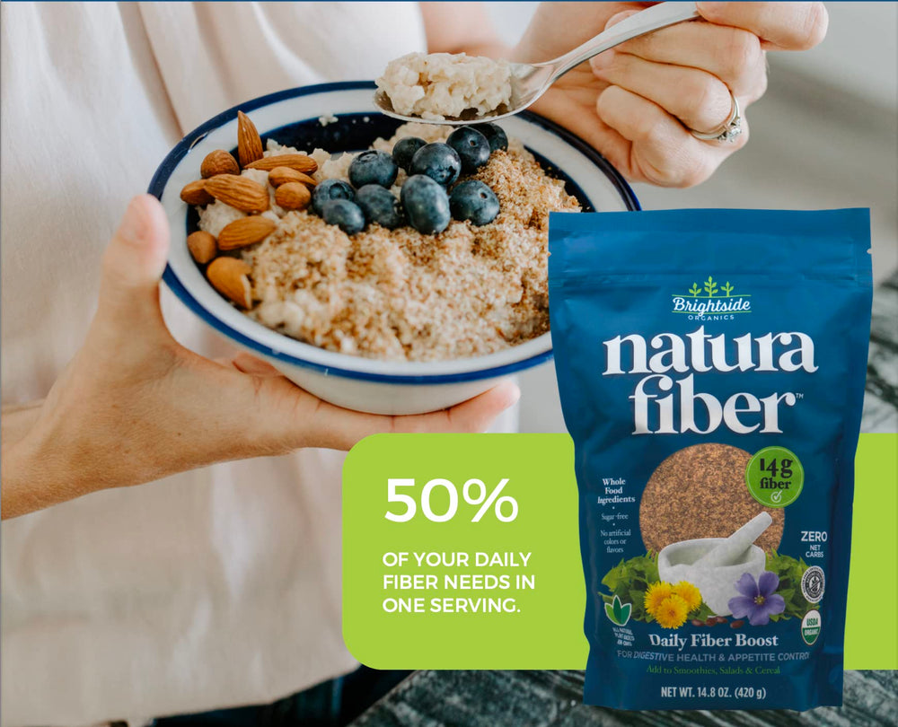 Natura Fiber ingredients: ground flaxseed, psyllium husk, dandelion root, burdock root, fenugreek seed