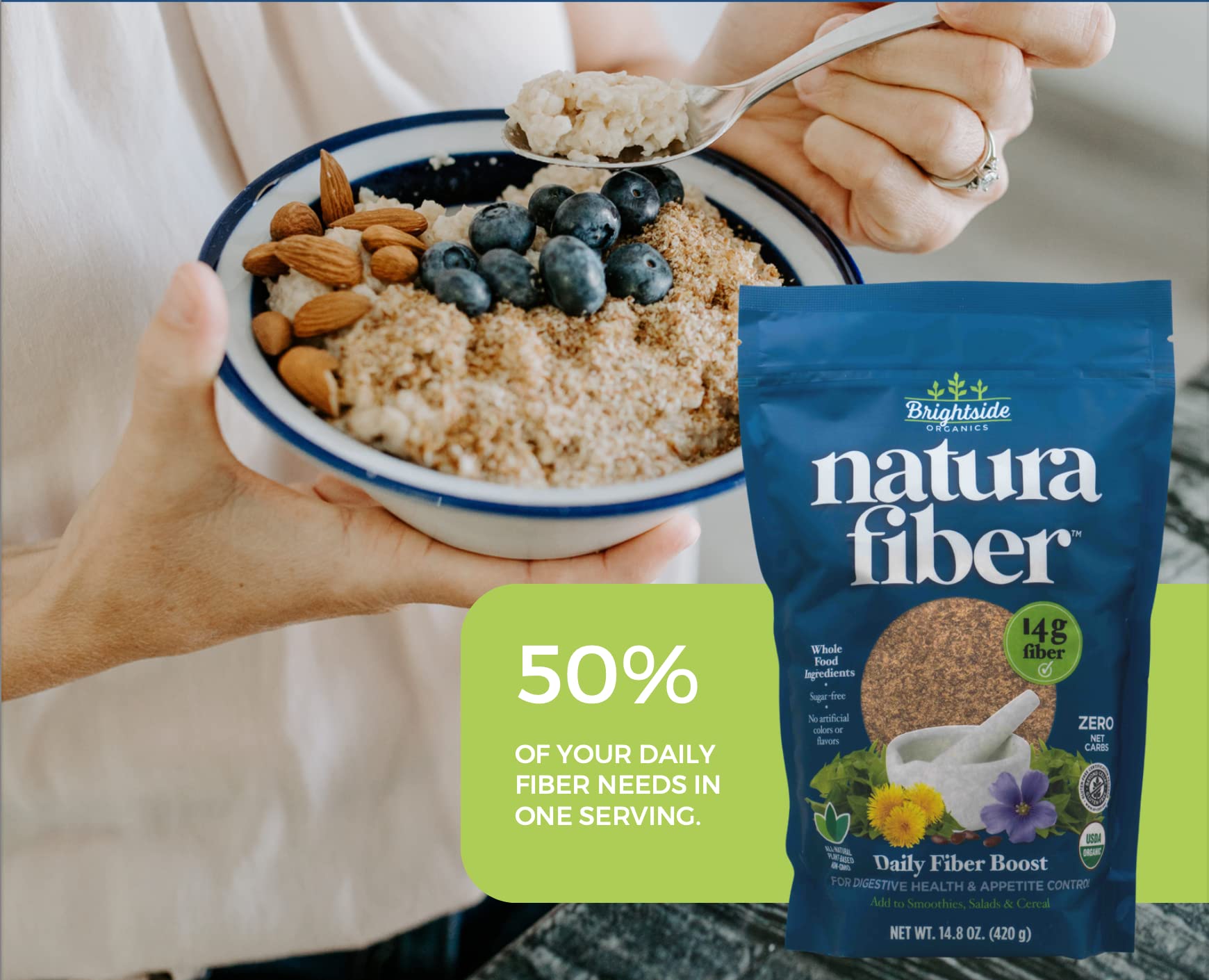 Natura Fiber packaging front label