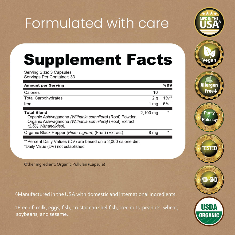 Close-up of NaturaLife Labs Ashwagandha capsules for easy daily use.