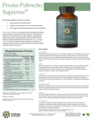 Natura Health Products ingredient display with saw palmetto and pumpkin seeds benefits