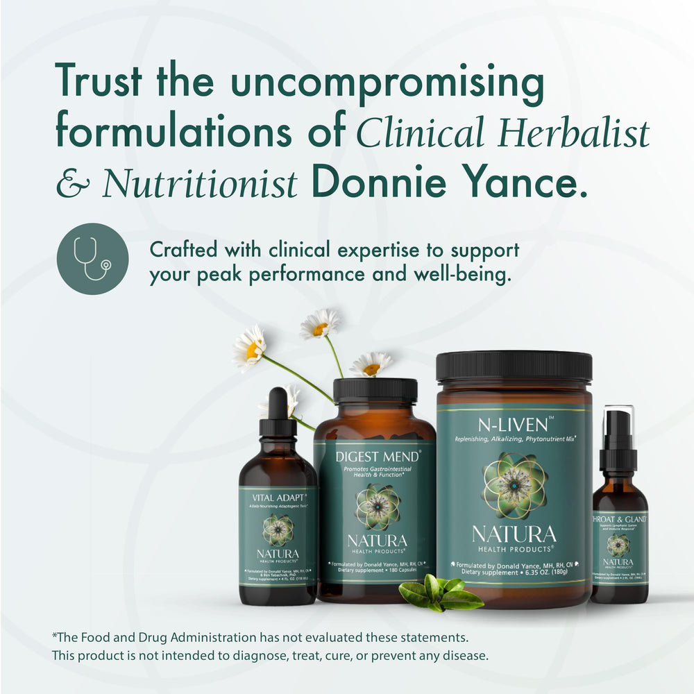 Natura Health Products label close-up showing ingredient list and purity claims