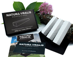 Close-up of white chalk bars showing creamy texture