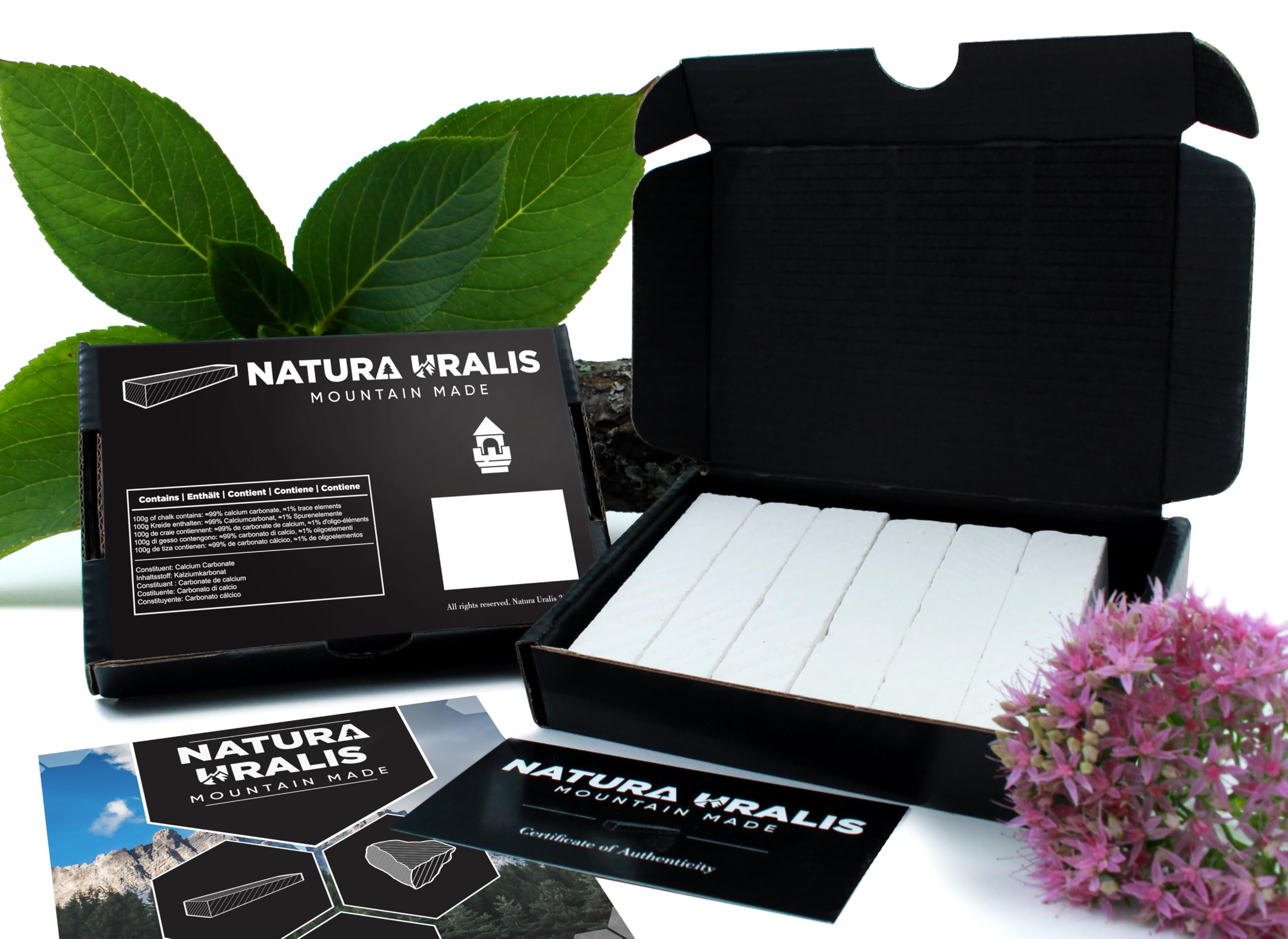 Chalk bars stacked to reveal shape and texture