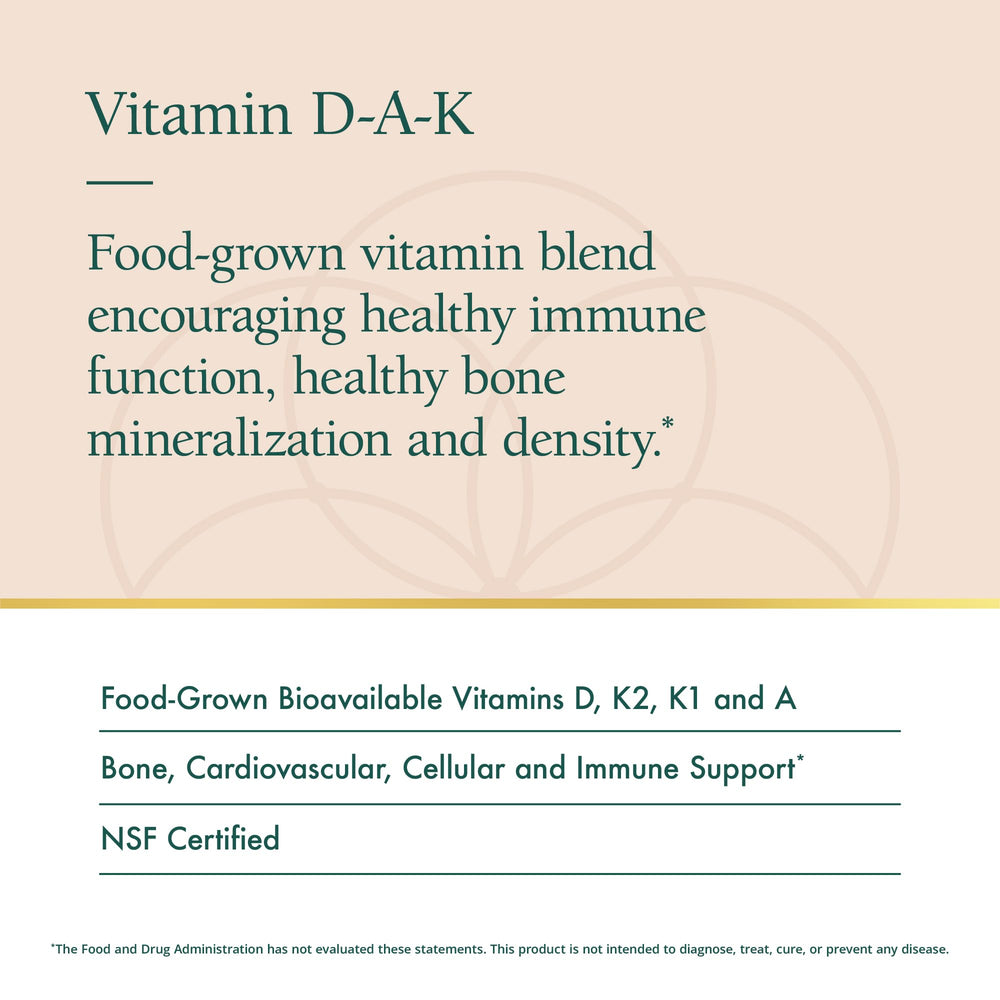 Ingredients panel highlighting vitamins D, A and K