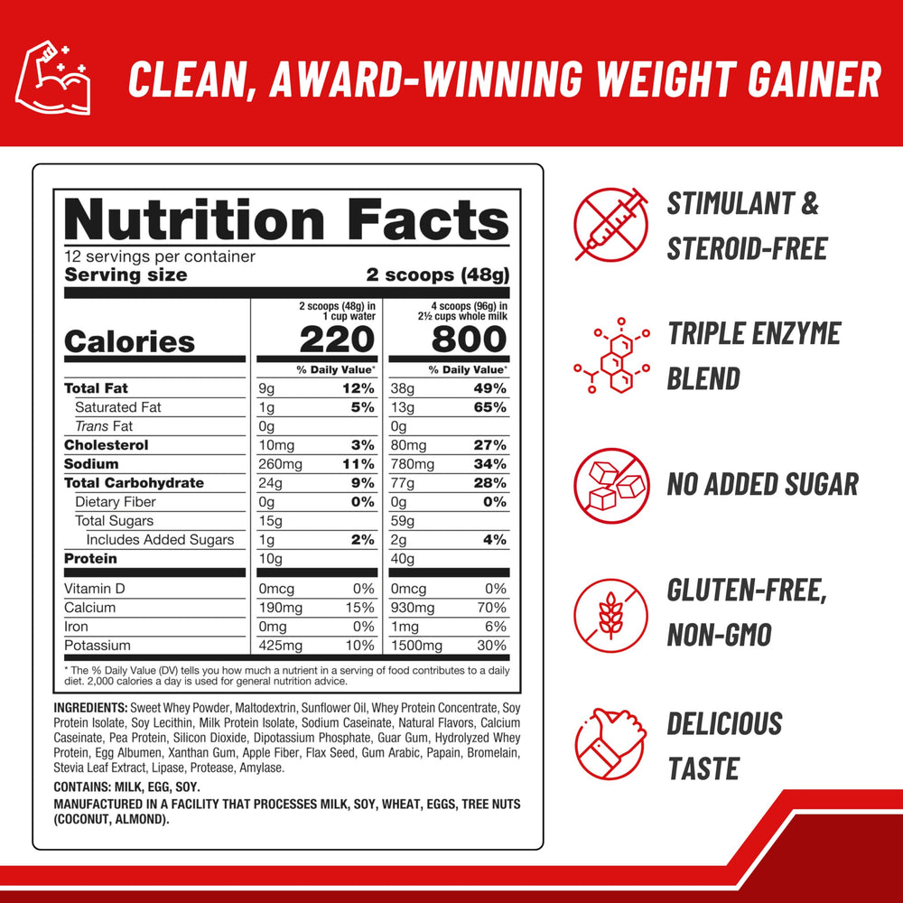 Close-up of vanilla Weight Gain powder texture