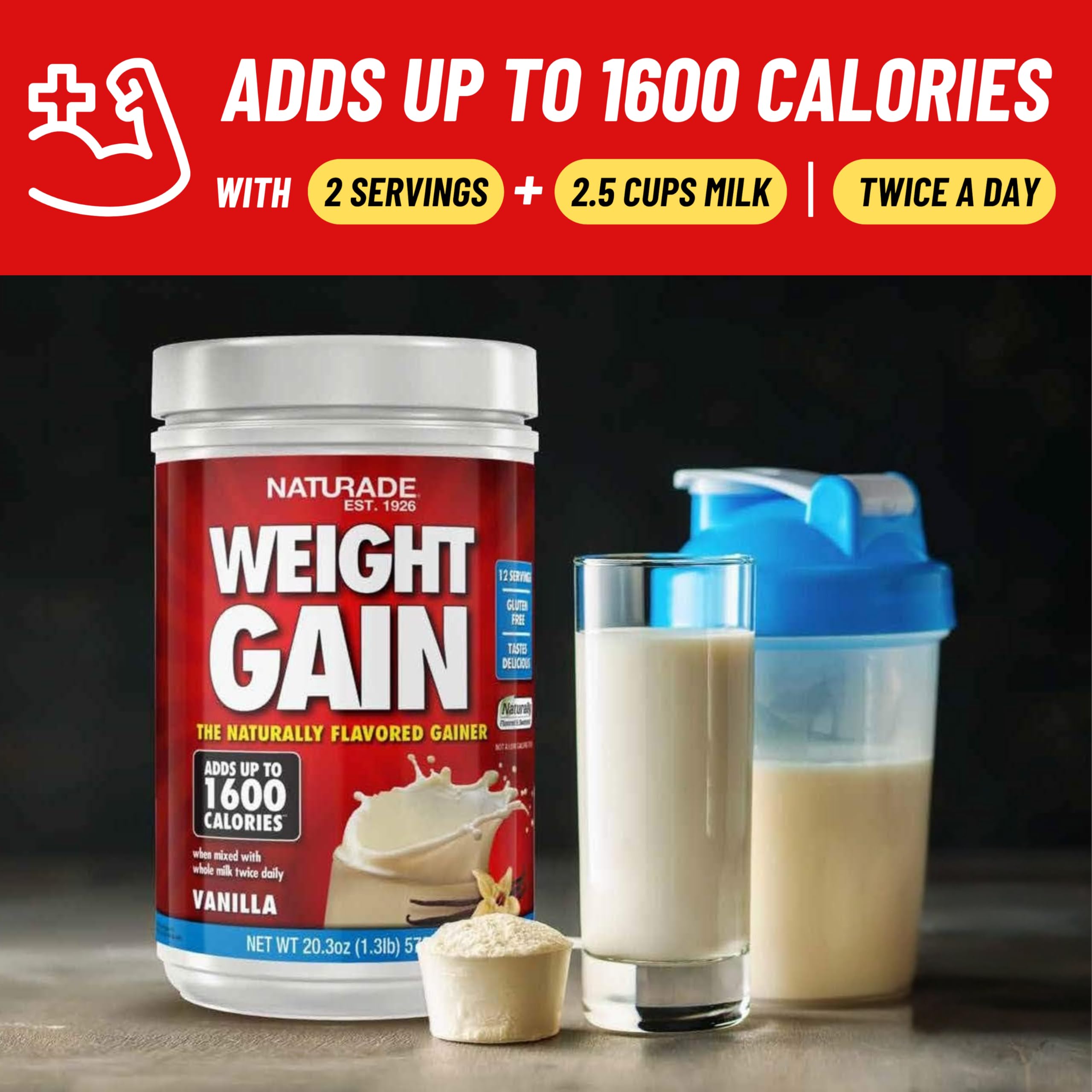 Prepared vanilla Naturade Weight Gain shake