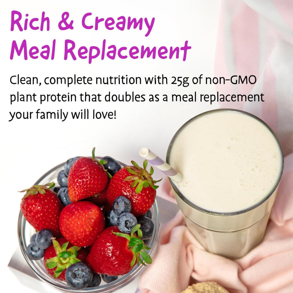 Naturade Weight Loss Shake Vanilla Creme label shows 18 vitamins and minerals for daily nutrition.