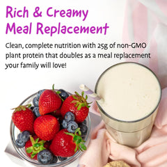 Naturade Weight Loss Shake Vanilla Creme label shows 18 vitamins and minerals for daily nutrition.