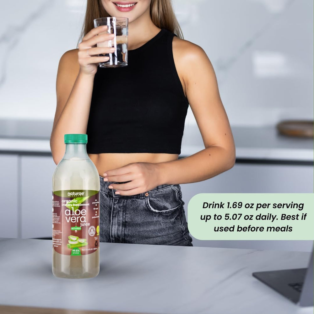 Aloe vera juice with natural sour flavor note