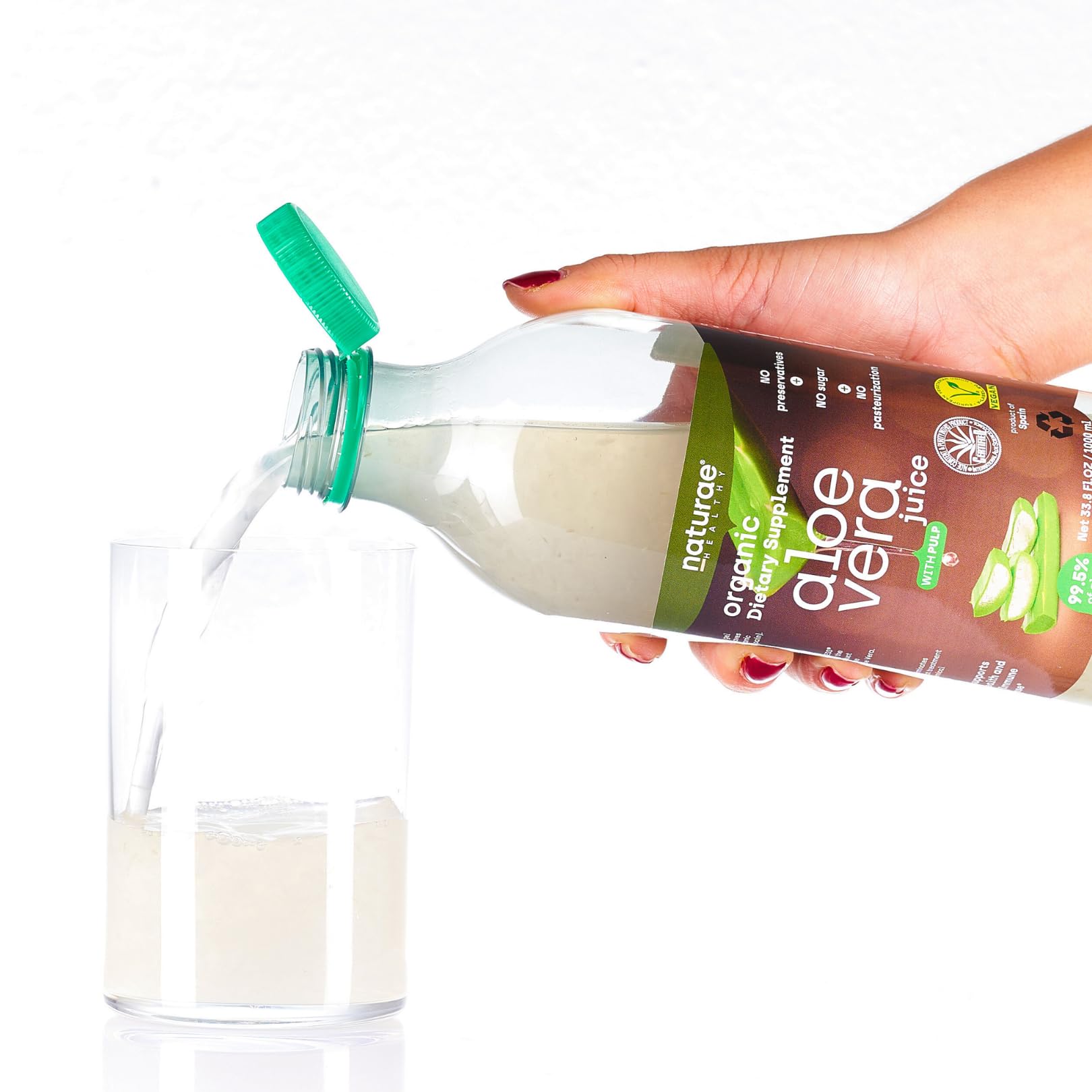 Graphic showing cultivation to packaging traceability for Naturae Aloe Vera Juice