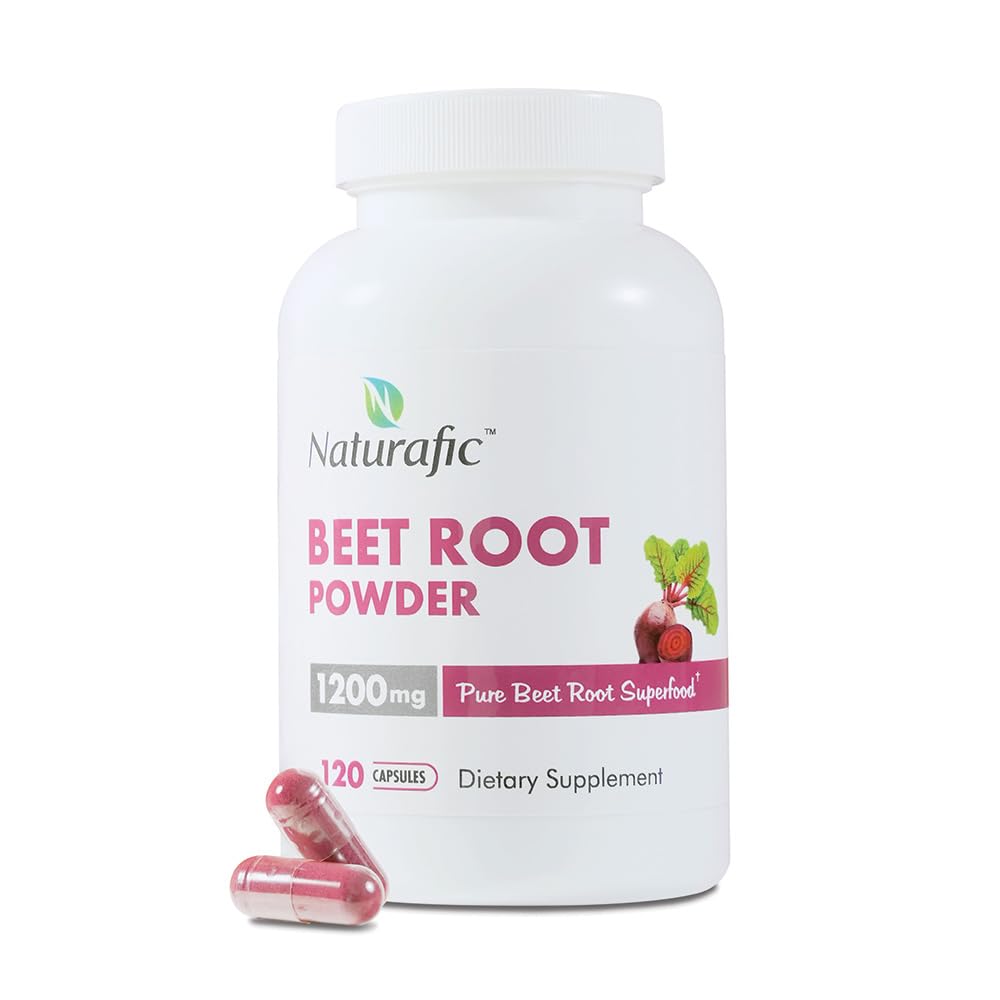 Naturafic Beetroot Capsules – hero image showing bottle on white background