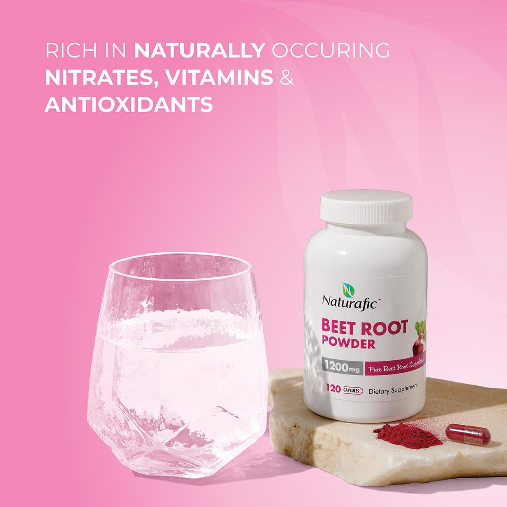 Packshot back label of Naturafic Beetroot Capsules