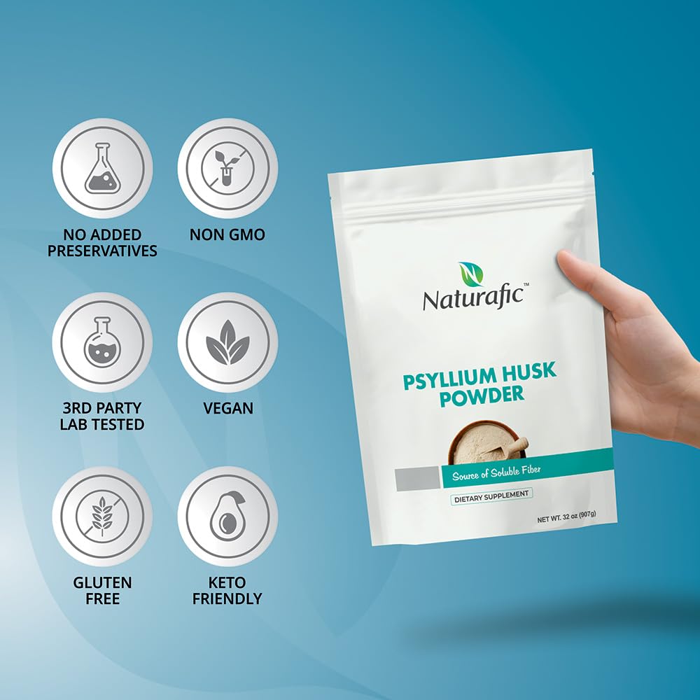 Ingredients: psyllium husk powder – gluten-free, non-GMO, vegan