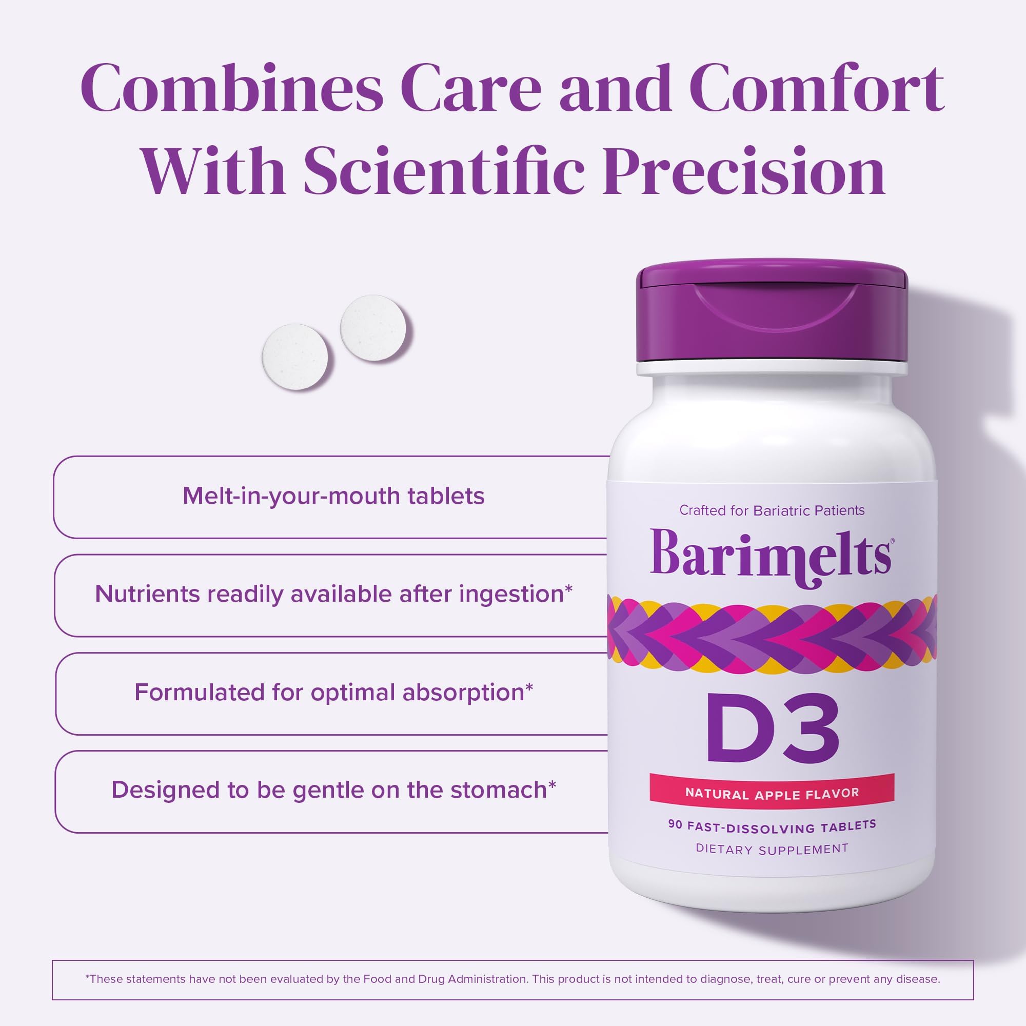 Natural apple flavor vitamin D3 bottle front