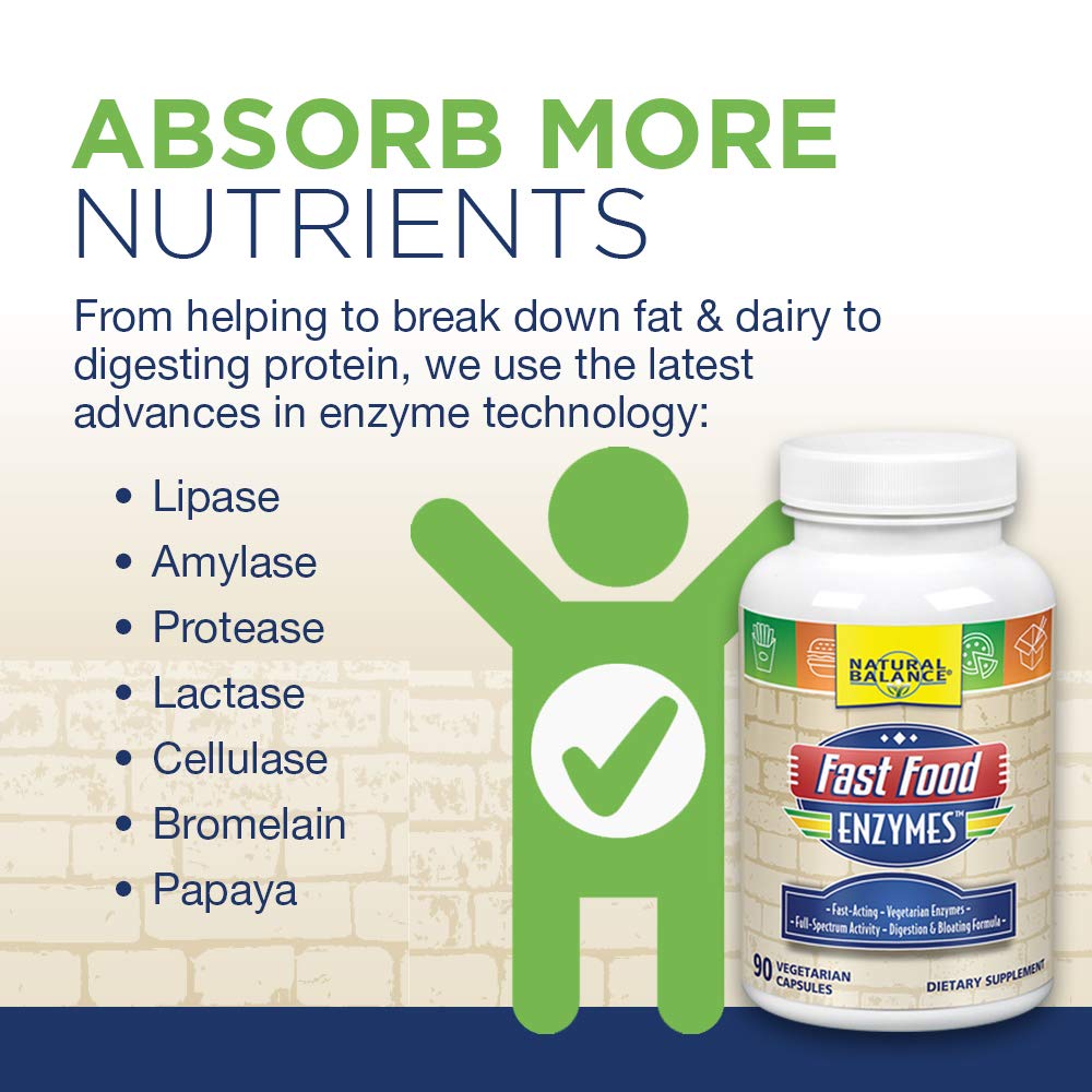 Label showing ingredients of Natural Balance Fast Food Enzymes