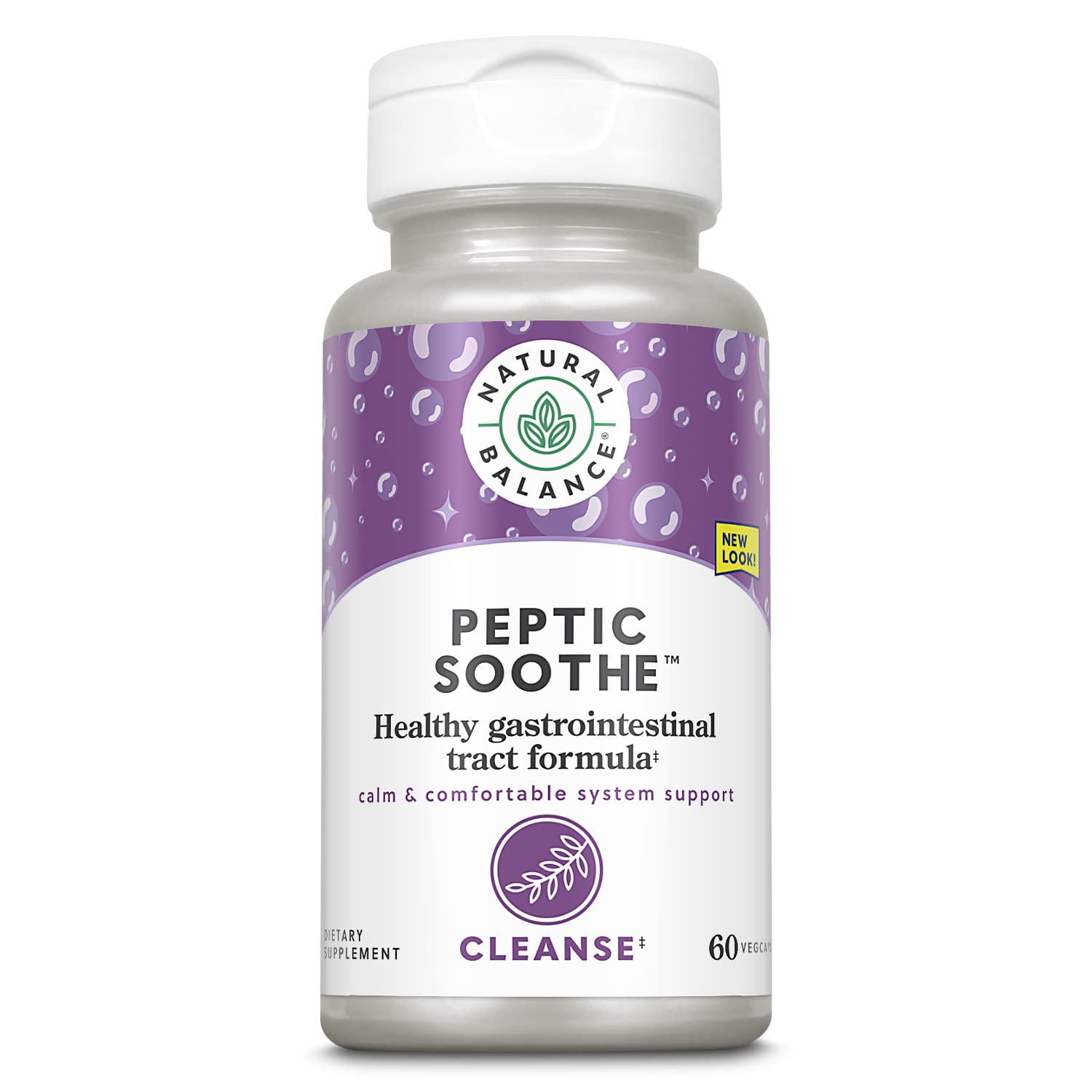 Bottle of Natural Balance Peptic Soothe GI formula with 60 VegCaps