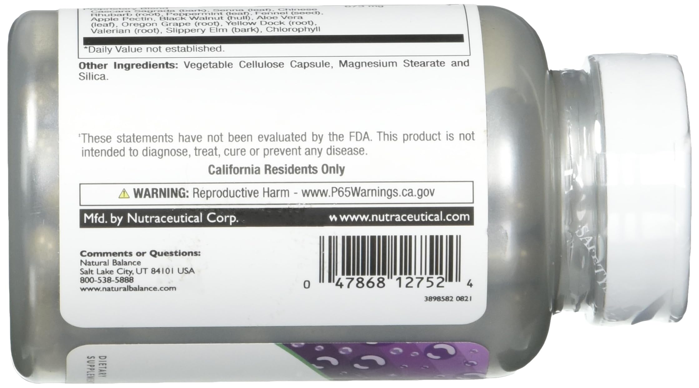 Natural Balance Ultra Colon Clenz peppermint and chlorophyll blend detail for freshness.