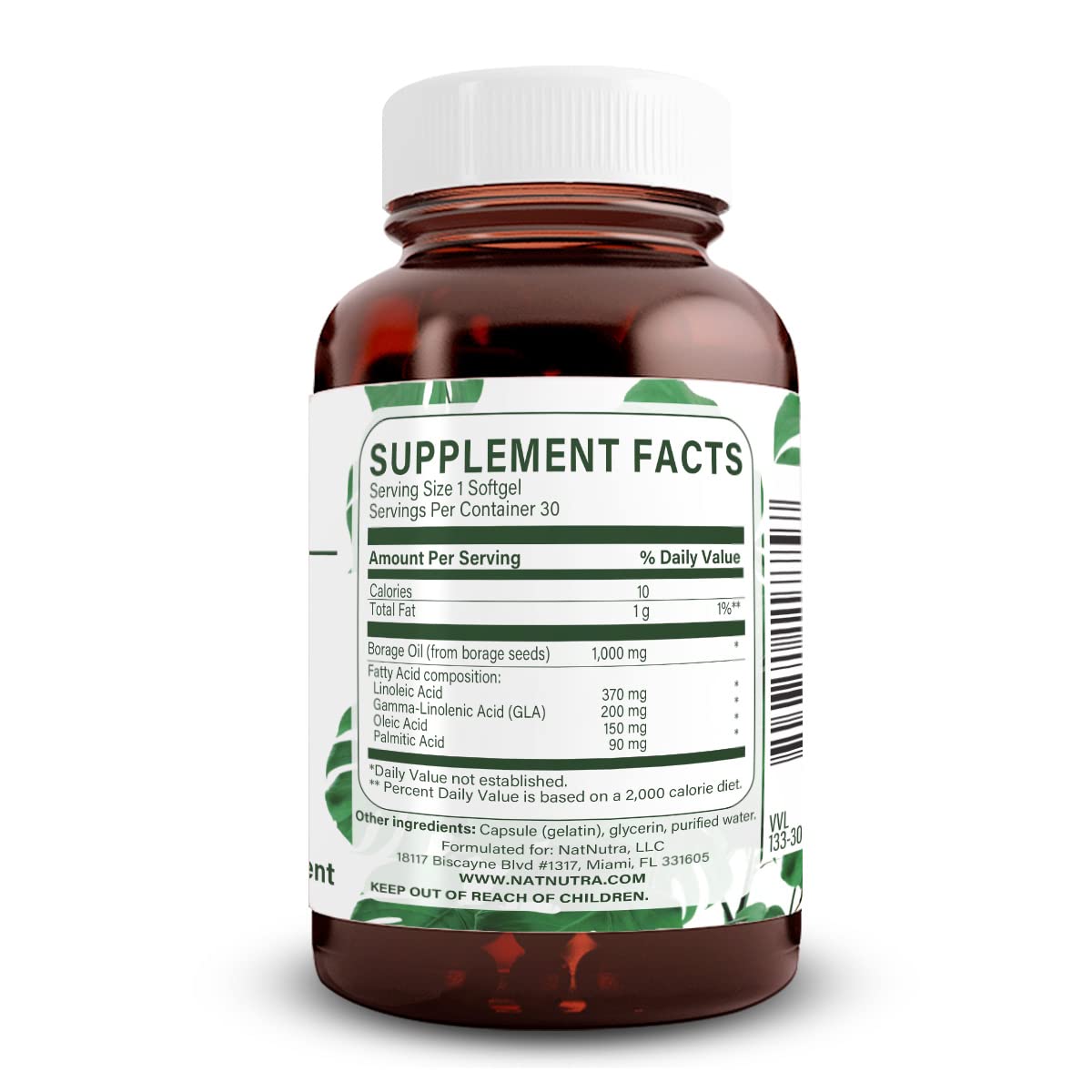 Close-up of borage oil soft gel capsules