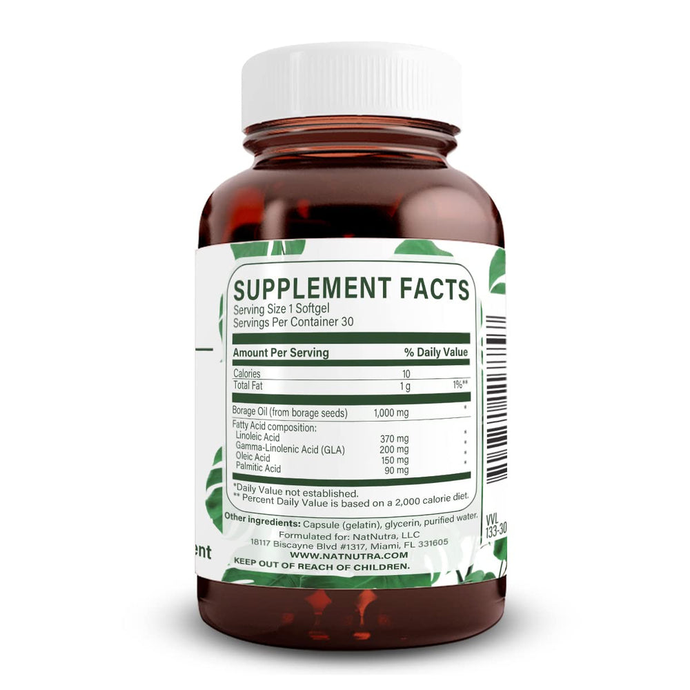 Close-up of borage oil soft gel capsules