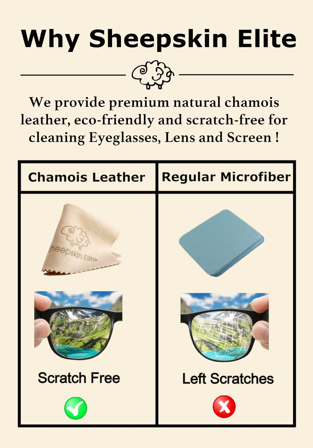 Packaging image of natural chamois cleaning cloths