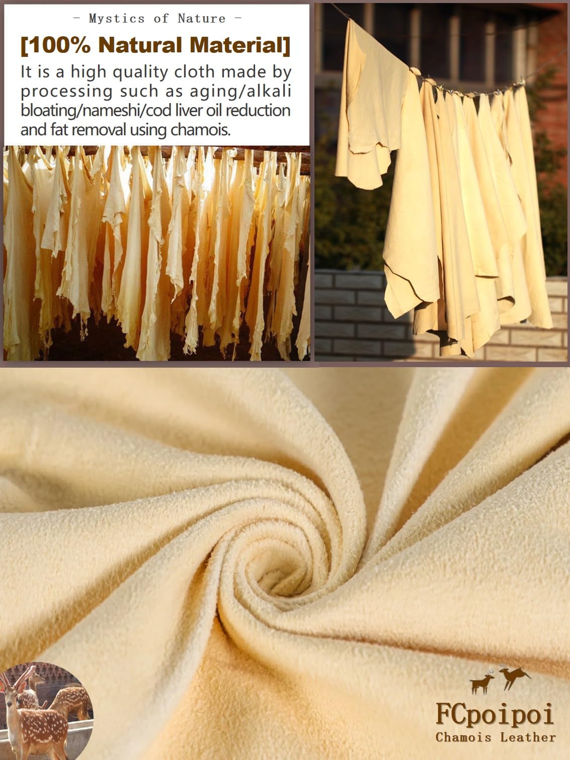 Close-up texture of premium chamois leather cleaning cloth