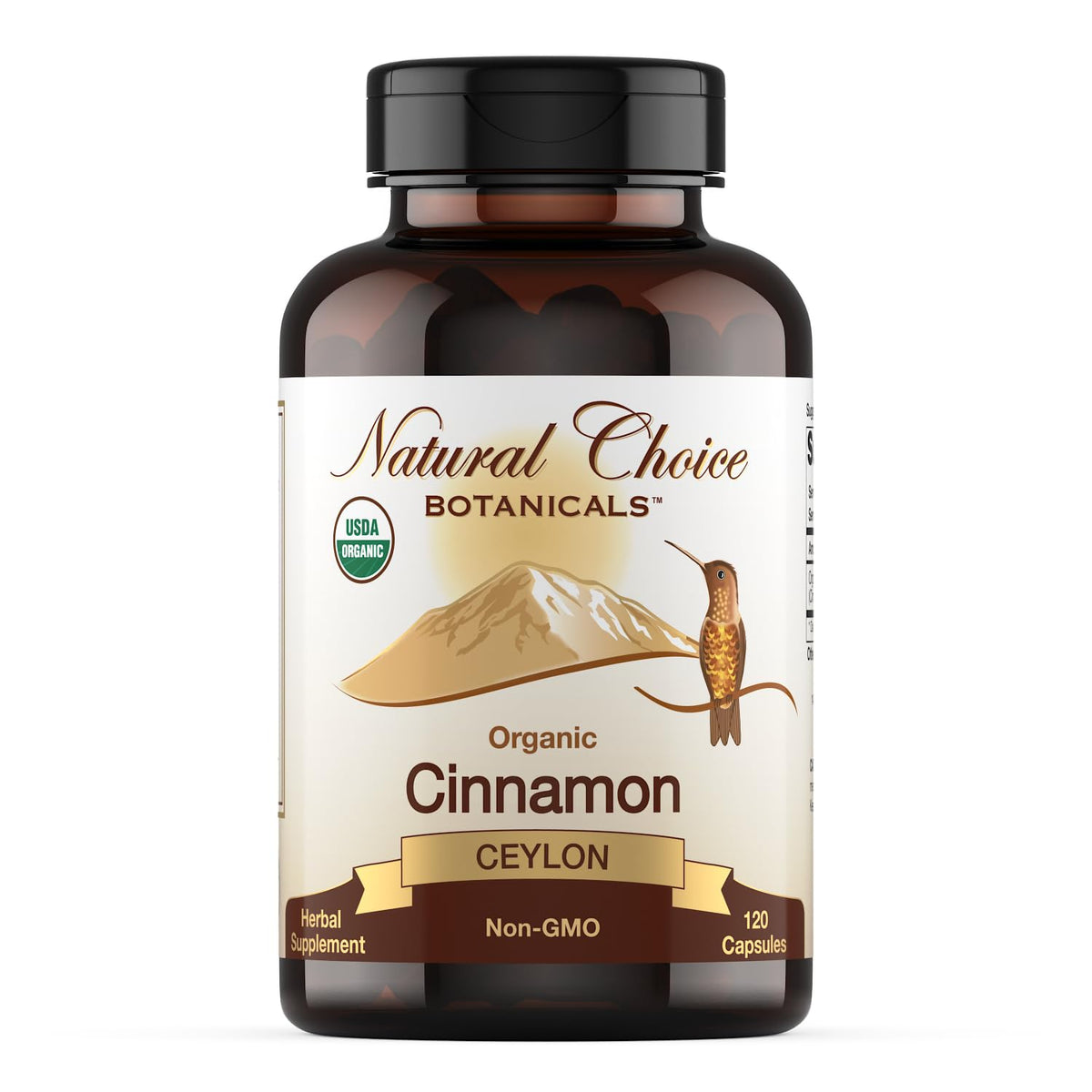 Bottle of Natural Choice Botanicals Ceylon Cinnamon capsules