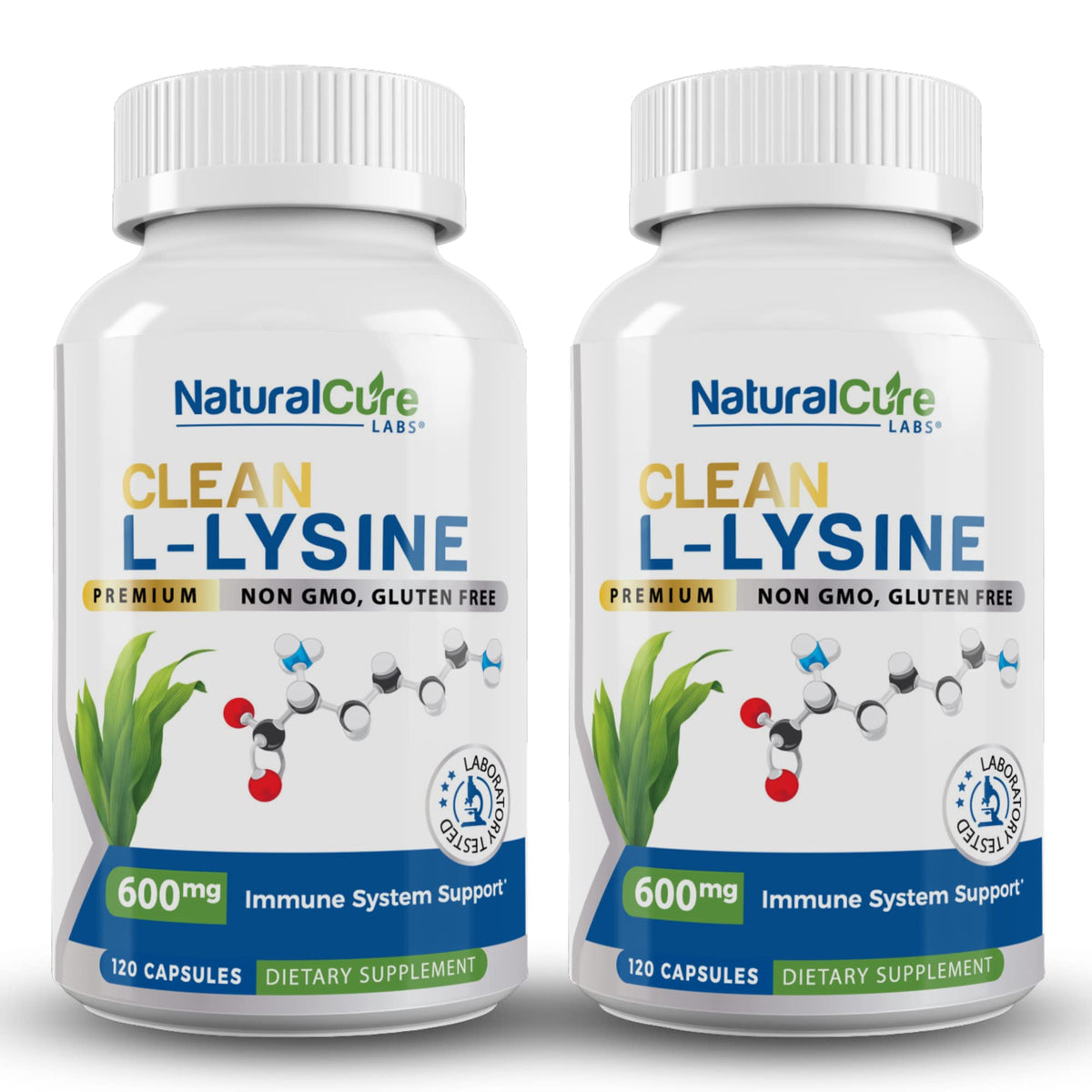 Natural Cure Labs Clean L-Lysine 600mg bottle front