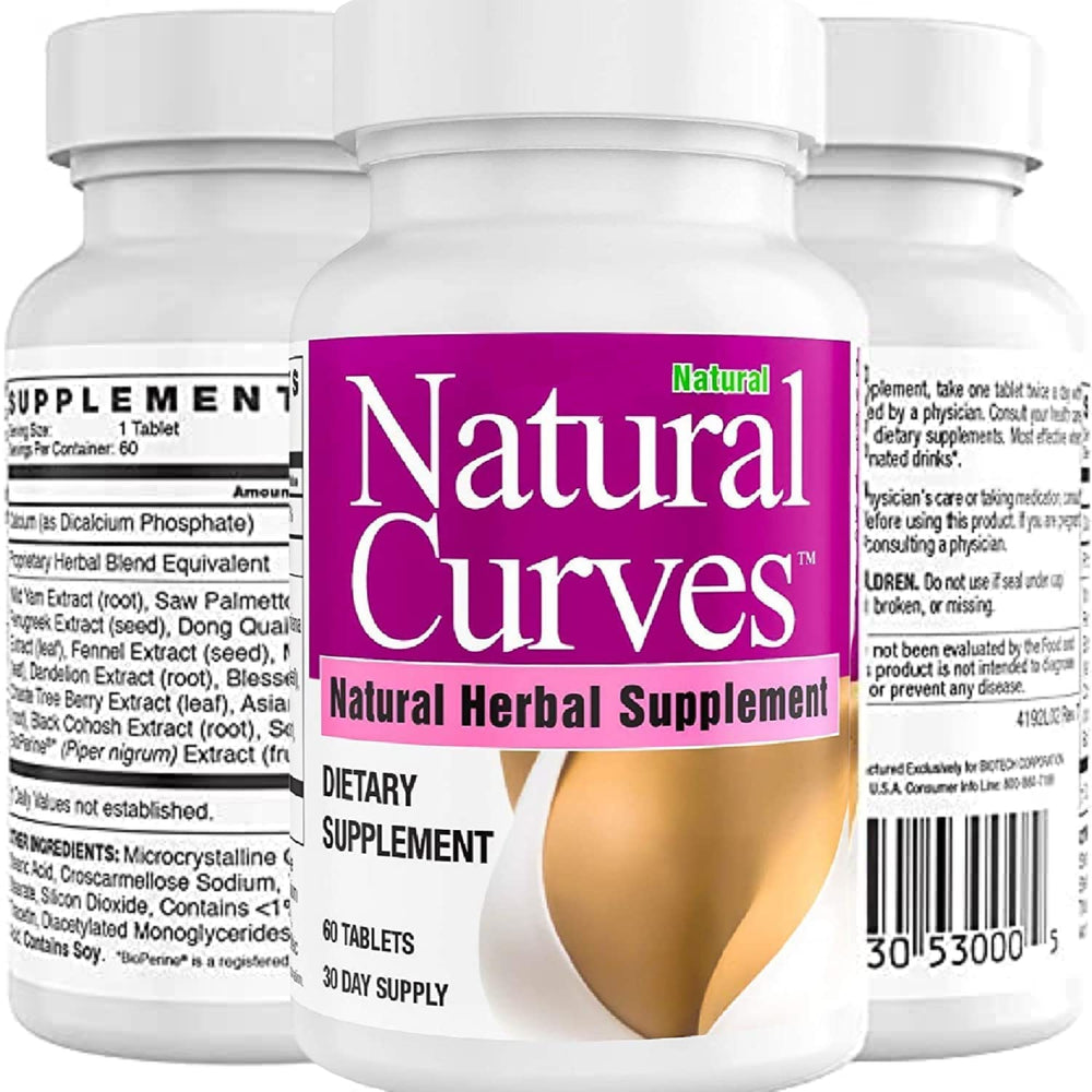 Front view of Natural Curves bottle