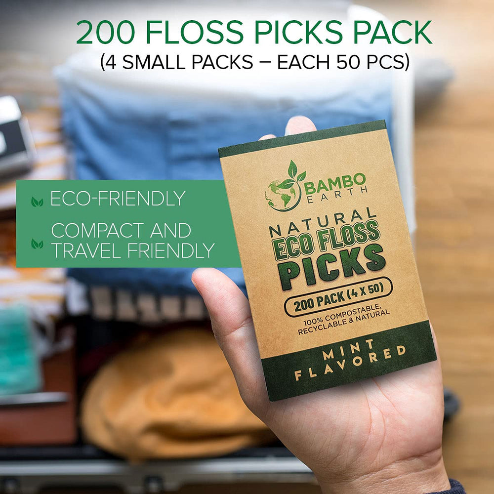 Bulk 200-pack dental floss picks for long-lasting supply