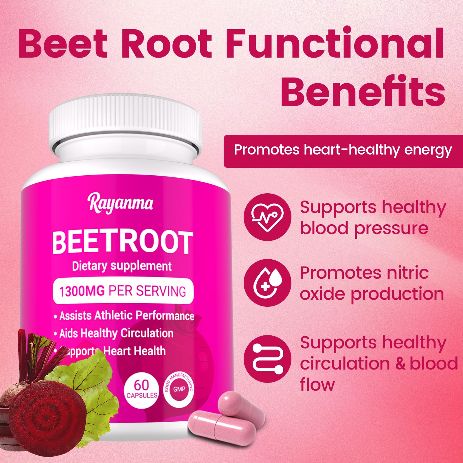 Natural energy boost concept with beetroot