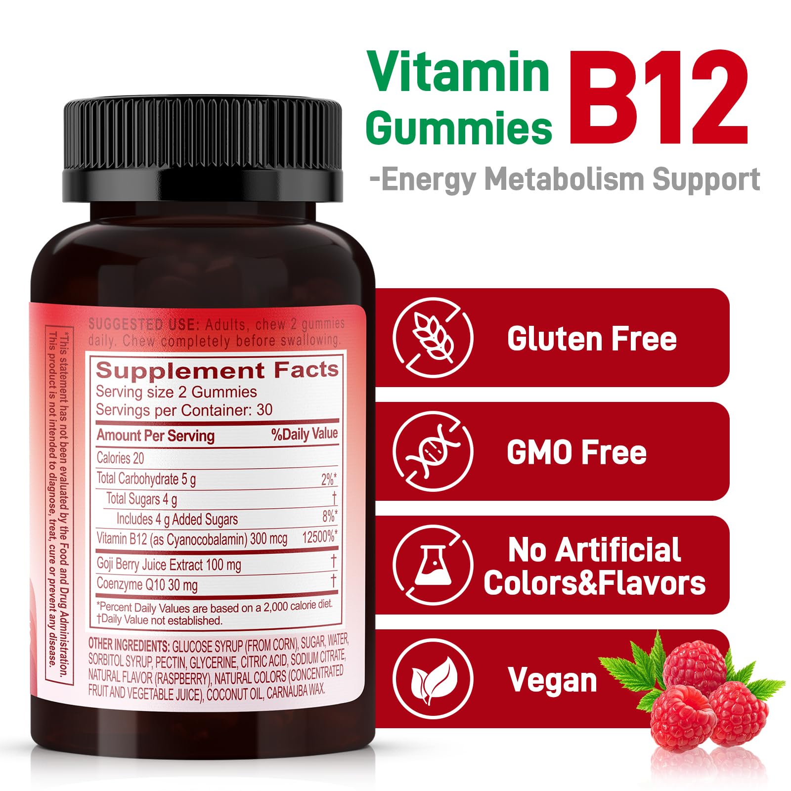 Bottle with front label and nutrition info