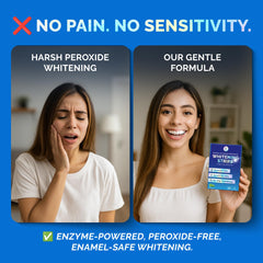 Natural enzymes papain and bromelain in whitening strips