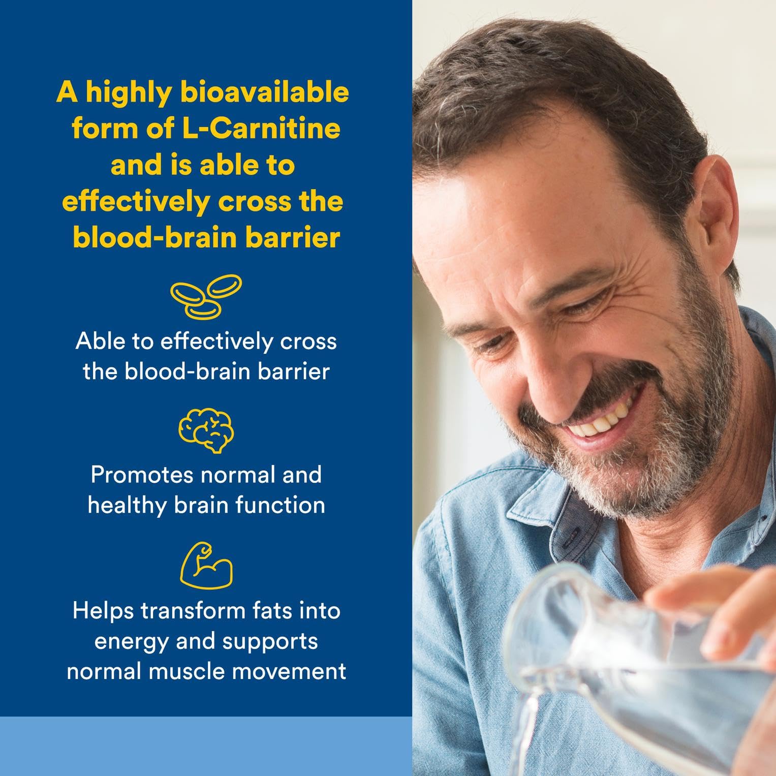 Close-up of Natural Factors Acetyl L-Carnitine 500 mg bottle with label