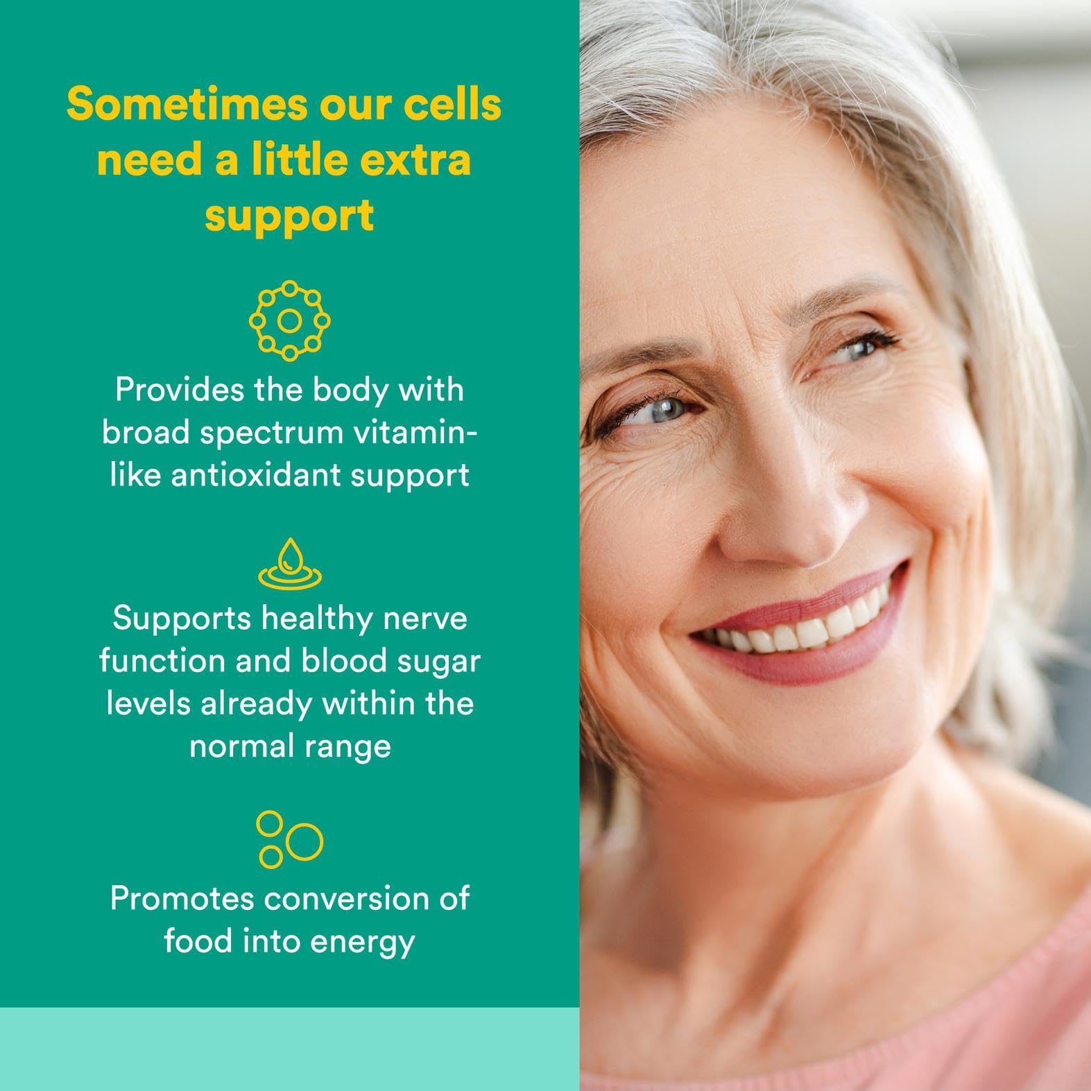 Close-up of Alpha-Lipoic Acid 400 mg capsules