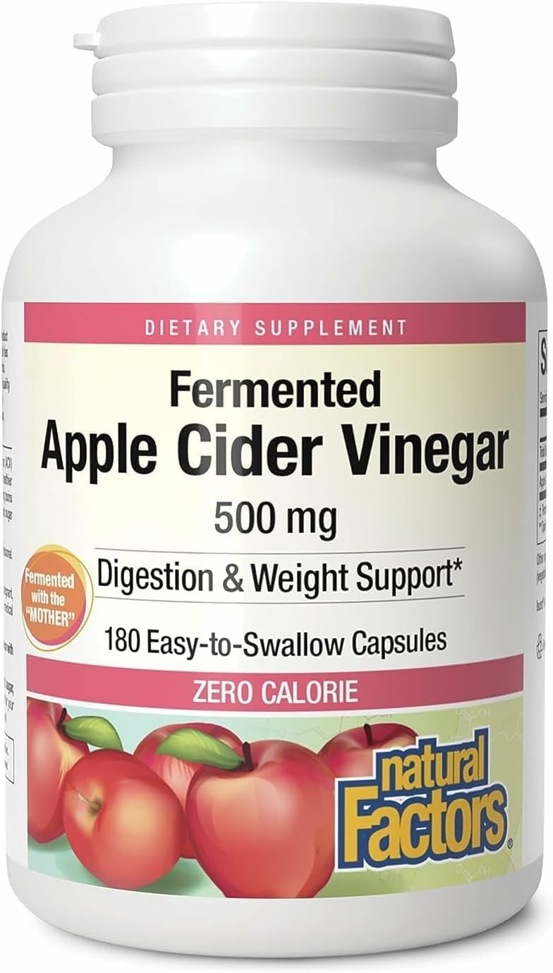 Natural Factors Apple Cider Vinegar Capsules bottle and label