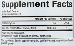 Close-up of apple cider vinegar capsules