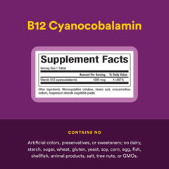 Vitamin B12 bottle showing label details