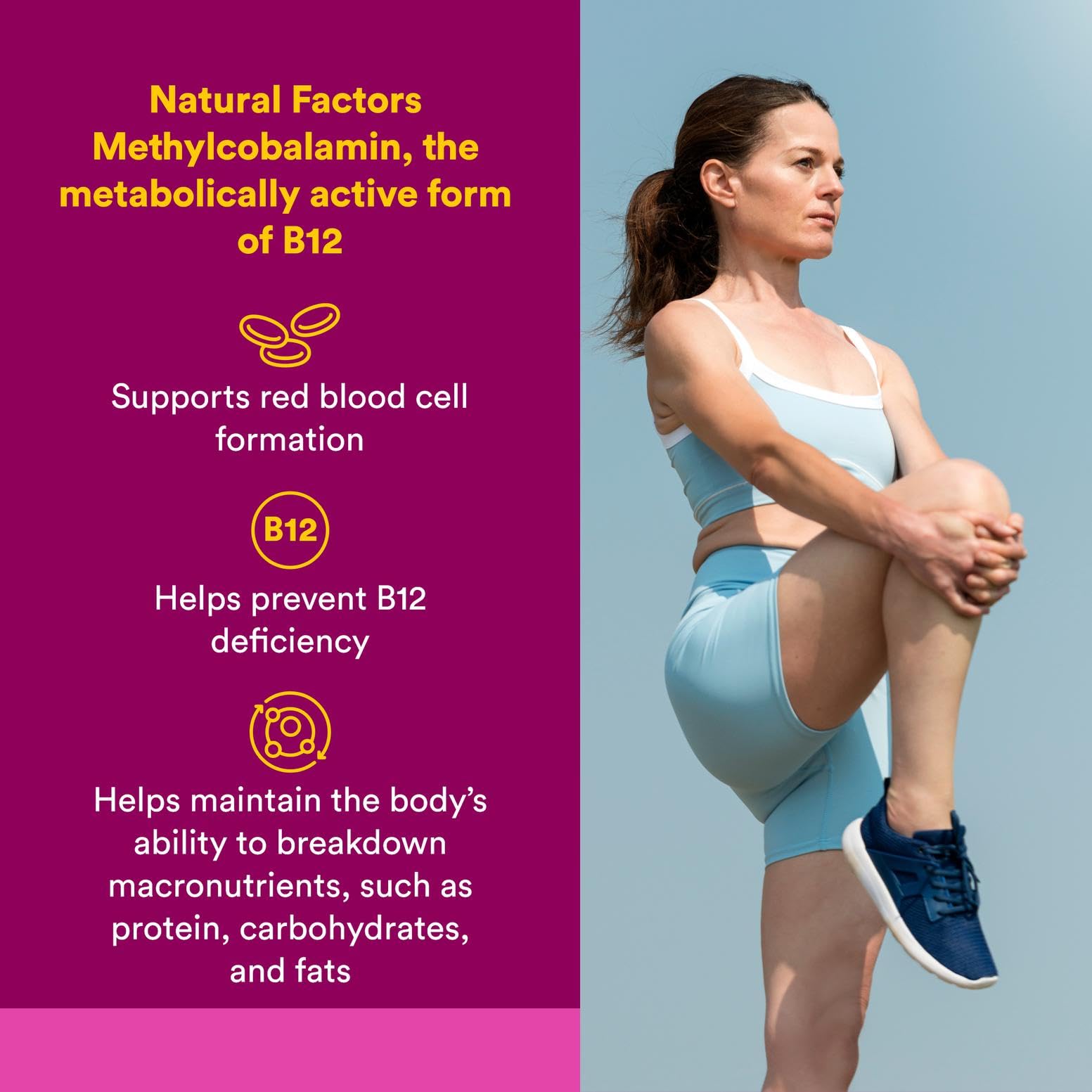 Front packaging of Natural Factors B12 methylcobalamin 5000 mcg chewables