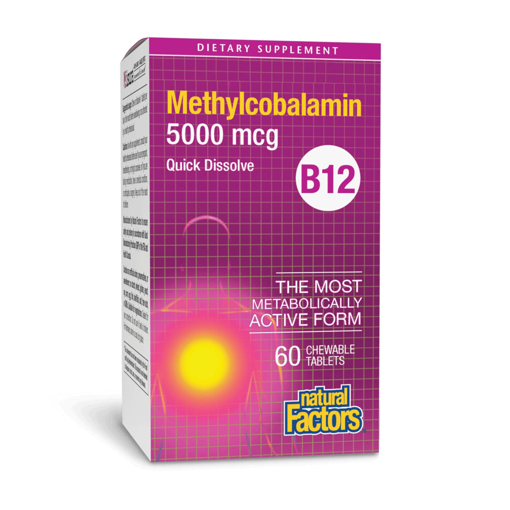 Natural Factors B12 Methylcobalamin 5000 mcg chewable tablets