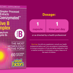 Front label of Natural Factors BioCoenzymated Active B Complex