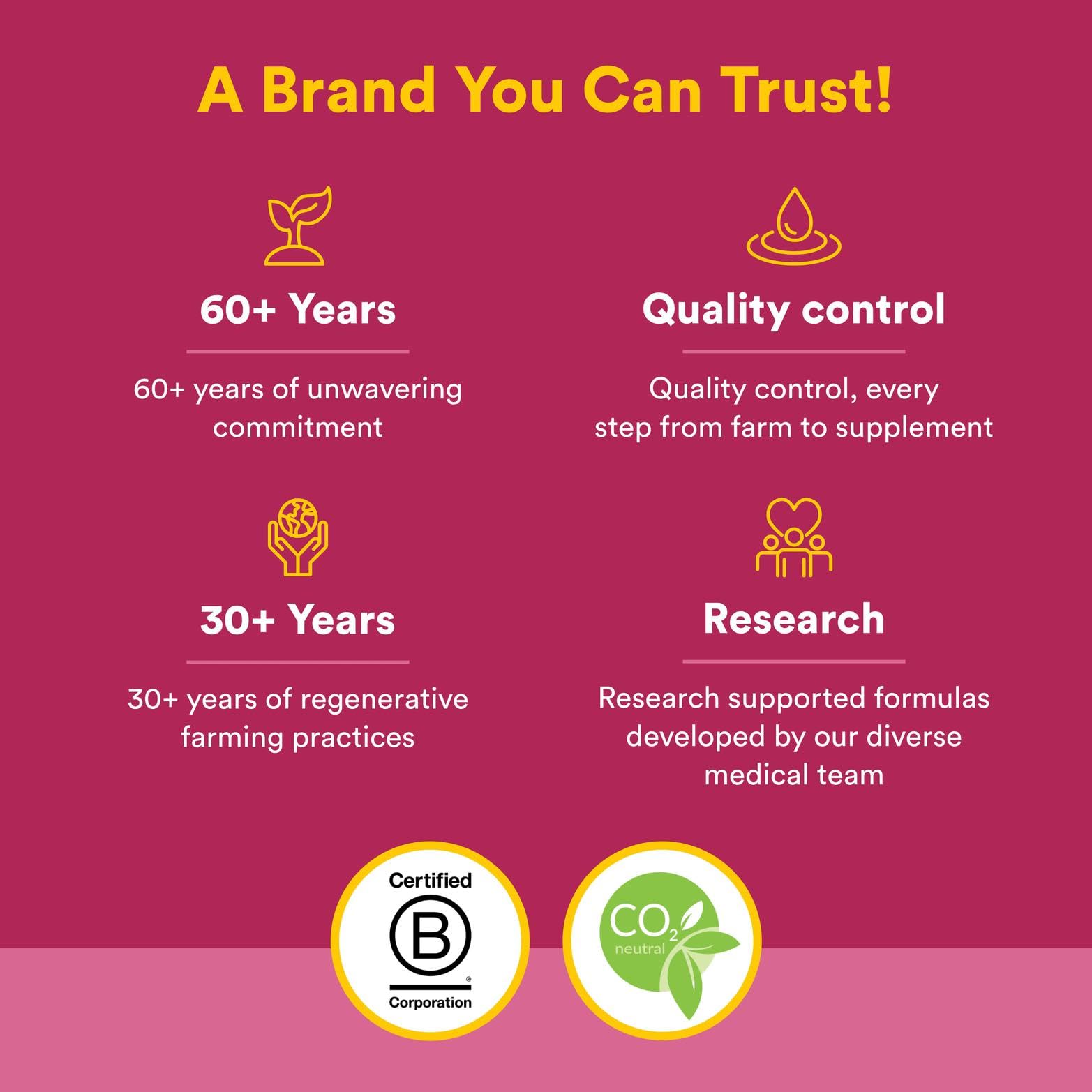 Natural Factors logo with B-Corp and carbon-neutral claim