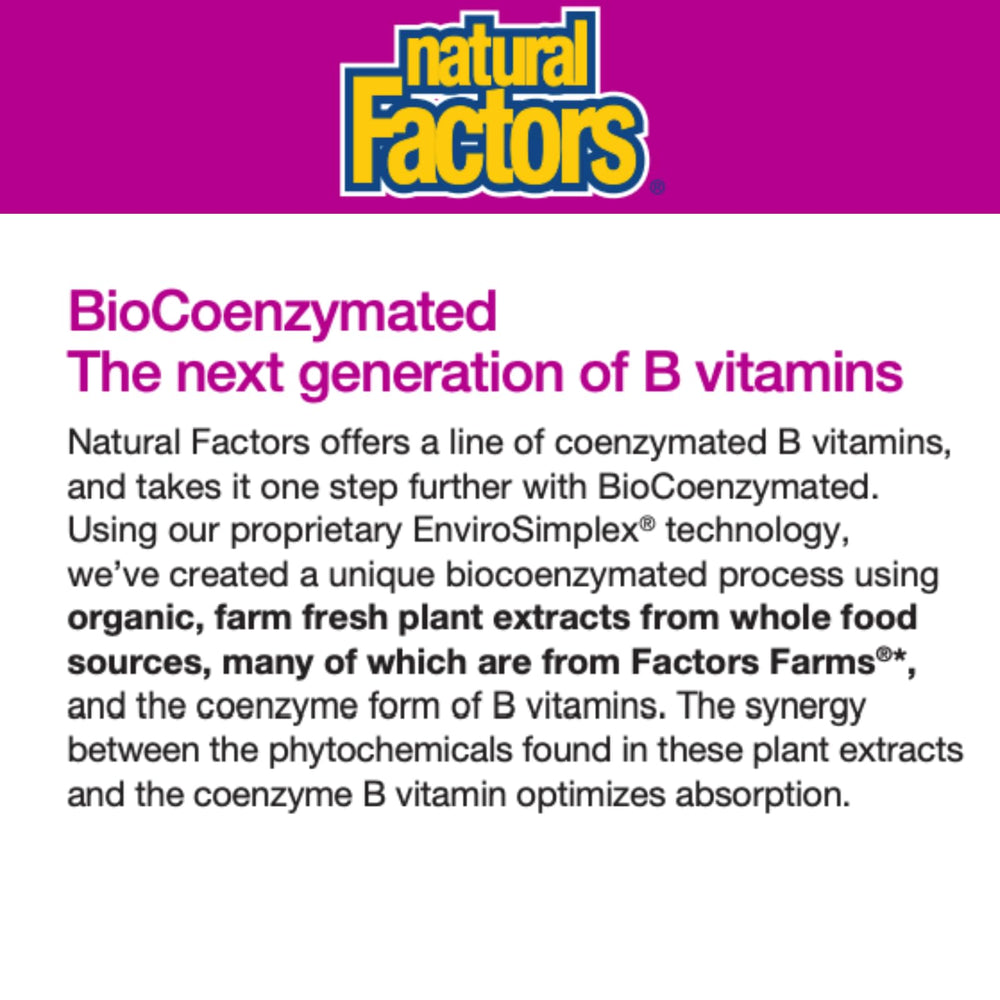 Supplement facts panel for Natural Factors methylfolate product