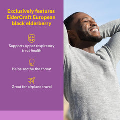 Front of Natural Factors Black Elderberry 60-softgel bottle packaging