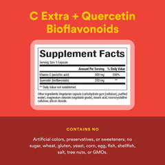 Side view of Natural Factors C Extra + Quercetin bottle