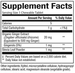 Close-up of ginger chewable tablets showing crumbly texture