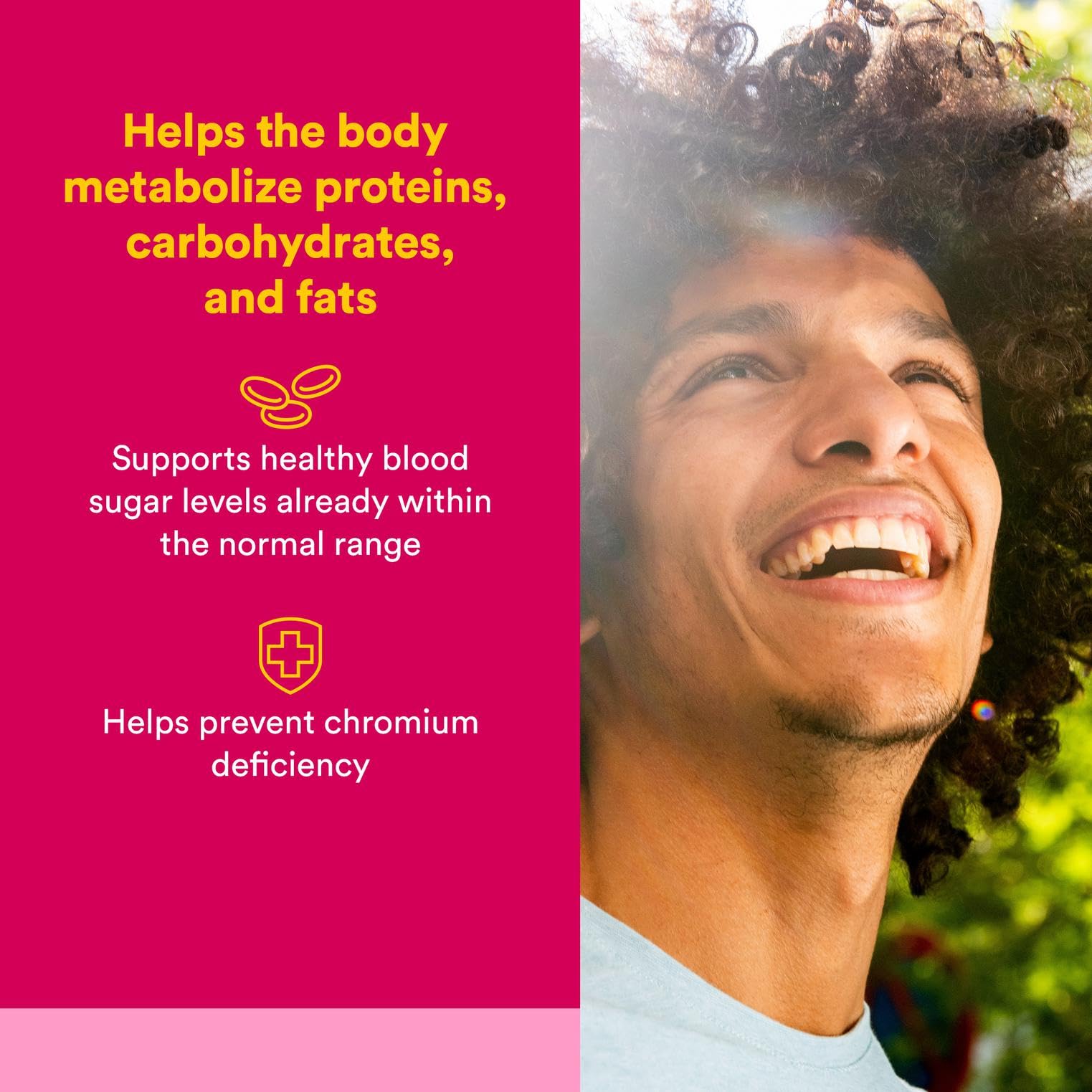 Front view of Natural Factors Chromium Picolinate bottle and label